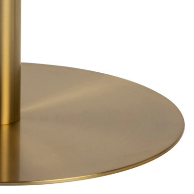 Corby Round Dining Table with White Polished Marble Top & Gold Base inc ...