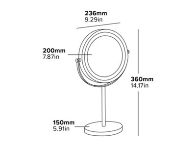 Corby Winchester Hotel Collection Freestanding LED Mirror in Matte Black