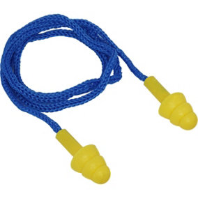 Corded Ear Plugs - Triple Flange Design - 32dB SNR Rating - Comfortable Fit