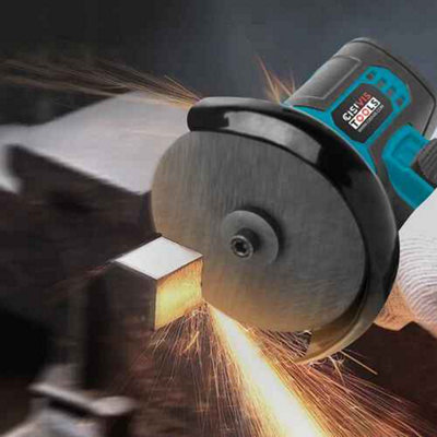 Cordless angle grinder, blue mini polishing and cutting machine, with 2 ...