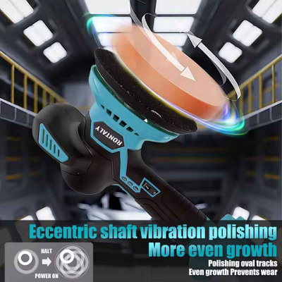 Cordless car polisher 18V rotary polishing machine, 2 battery kits
