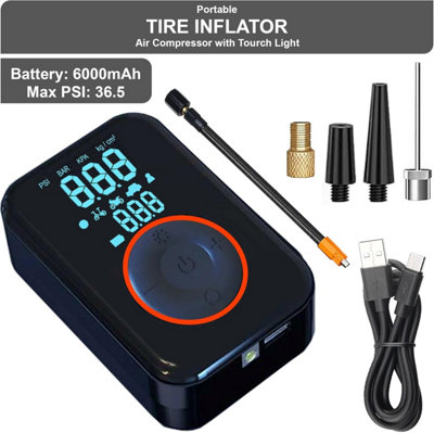 Cordless Car Tyre Inflator Pump 150 PSI Portable Air Compressor with ...