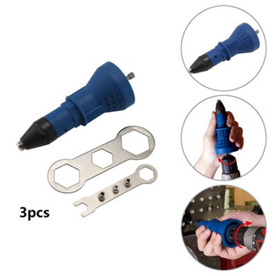 Cordless Electric Blind Rivet Pop Nut Gun Drill Adapter Riveting Insert ...