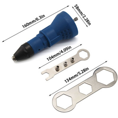 Cordless Electric Blind Rivet Pop Nut Gun Drill Adapter Riveting Insert ...