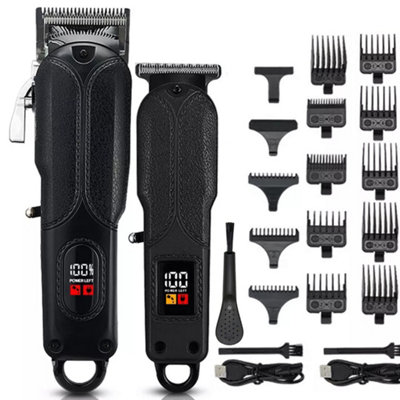 Cordless Electric Hair Clippers and Trimmer Kit for Men Barber Clipper ...