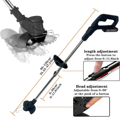 24V CORDLESS STRIMMER Grass Trimmer Electric Tree Cutter Garden Edger 2 Battery £48.59 - PicClick UK