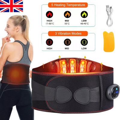 CORDLESS HEATED BACK & WAIST MASSAGER BELT, VIBRATION THERAPY FOR PAIN  RELIEF