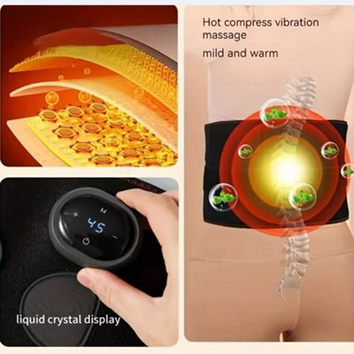 CORDLESS HEATED BACK & WAIST MASSAGER BELT, VIBRATION THERAPY FOR PAIN  RELIEF