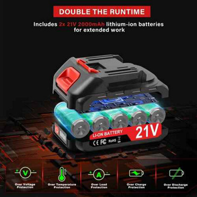 Cordless High Pressure Washer, Portable Car Jet Wash Cleaner Gun with 2 Batteries, Foam Bottle & 5m Hose