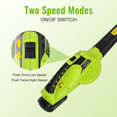 Cordless Leaf Blower Electric Handheld Blower with 2Pcs 20V Batteries 2-Speed Modes 209CFM for Garden Leaves Grass Cuttings - 3