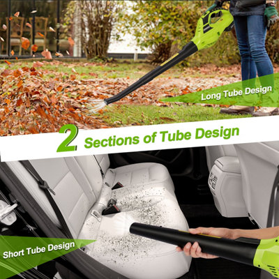 Cordless Leaf Blower Electric Handheld Blower with 2Pcs 20V Batteries 2-Speed Modes 209CFM for Garden Leaves Grass Cuttings - 5