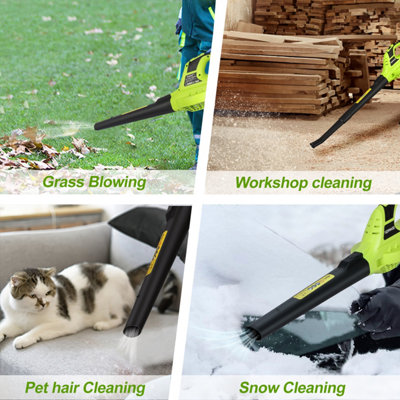 Cordless Leaf Blower Electric Handheld Blower with 2Pcs 20V Batteries 2-Speed Modes 209CFM for Garden Leaves Grass Cuttings - 6