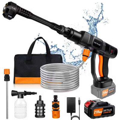 Cordless Pressure Washer, Portable Power Washer with 4.0Ah Battery 6-in-1  Nozzle, Handheld Brushless