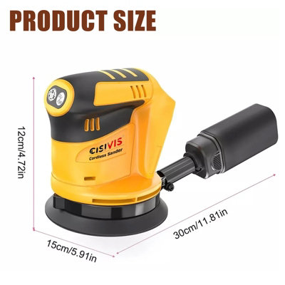 Cordless Random Orbital Sander 125mm for DeWalt 18V 20V Battery ...