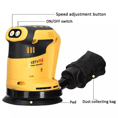 Cordless Random Orbital Sander 125mm for DeWalt 18V 20V Battery ...