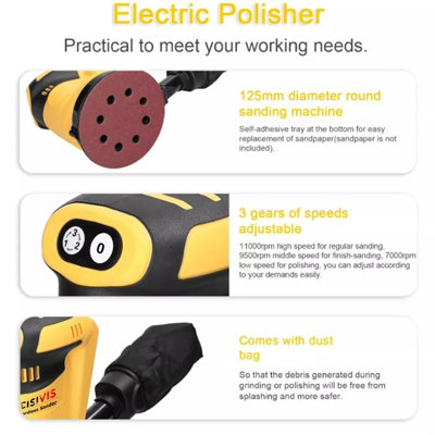 Cordless Random Orbital Sander 125mm for DeWalt 18V 20V Battery ...