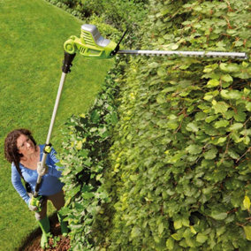 Cordless Telescopic 20V Hedge Trimmer, Electric Long Reach Extendable Pole Adjustable Head, Lithium-ion Battery