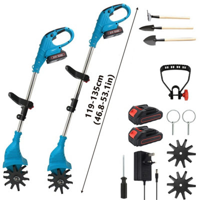 Cordless Tiller Garden Power Tool Rotavator Cultivator Allotment
