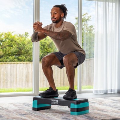 Core Balance 3 Step Non-Slip Stepper - 10-20cm Teal