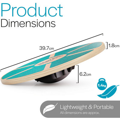 Core Balance Anti Slip Wooden Balance Board - Teal