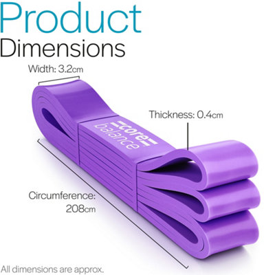 Core Balance Long Loop Resistance Bands 32mm - Purple 15-40kg