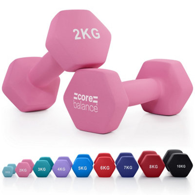 Core Balance Pair Of Hex Neoprene Dumbbells