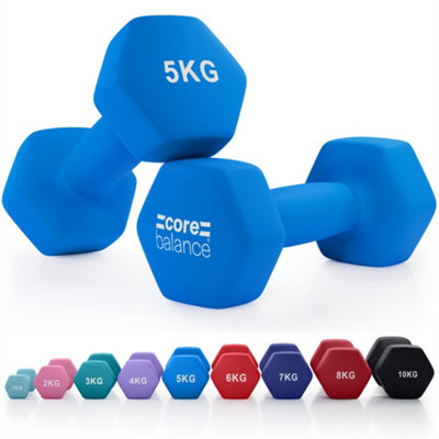 Core Balance Pair Of Hex Neoprene Dumbbells