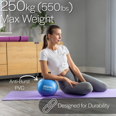 Core Balance Soft Pilates Ball Anti Burst - Blue 23cm