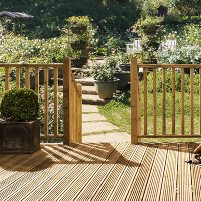 Core Deck Plain Square Treated Decking Balustrade Starter Kit 1800mm With Two Posts