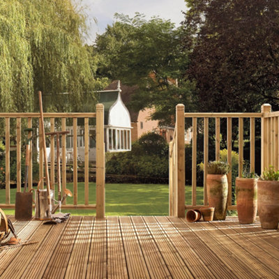 Core Deck Stop Chamfered Treated Decking Balustrade Basic Kit 1800mm With No Posts
