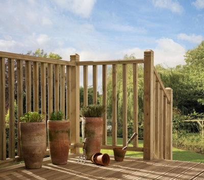 Core Deck Stop Chamfered Treated Decking Balustrade Starter Kit 1800mm with 2 Posts