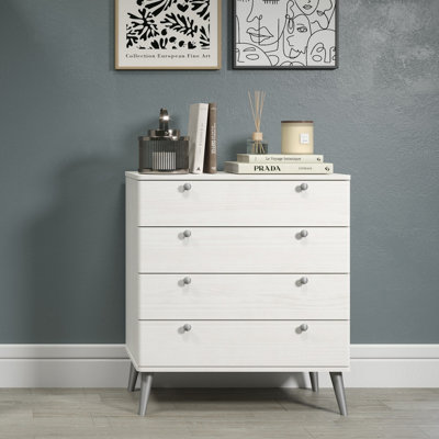 Core Products Augusta Curve 4 drawer chest , White