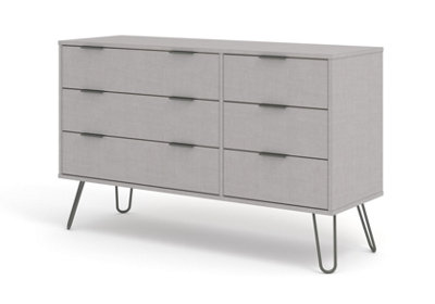 Core Products Augusta Grey 3+3 Drawer Wide Chest