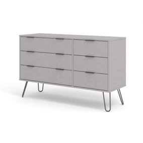 Core Products Augusta Grey 3+3 Drawer Wide Chest