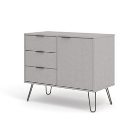 Core Products Augusta Grey Small Sideboard with 1 Door, 3 Drawers
