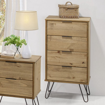 Core Products Augusta Industrial 4 Drawer Narrow Pine chest of drawers
