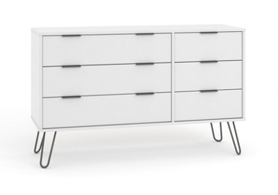 Core Products Augusta White 3+3 wide drawer chest of drawers
