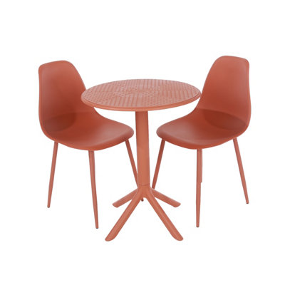 Core Products Cala Round Table and Two Chair Outdoor or Indoor Bistro Set