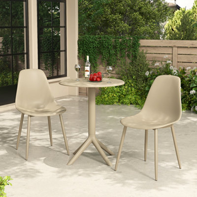 Core Products Cala Round Table and Two Chair Outdoor or Indoor Bistro Set