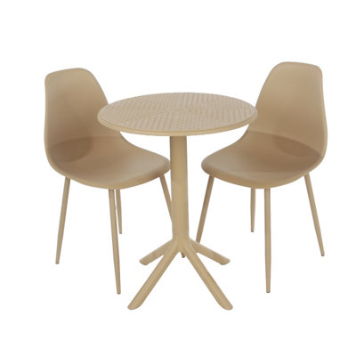 Core Products Cala Round Table and Two Chair Outdoor or Indoor Bistro Set