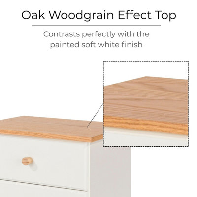 Core Products Colorado 3 Drawer Bedside Cabinet, H56.5cm x W44.0cm x D33.0cm
