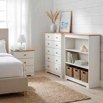 Core Products Colorado 3 Drawer Bedside Cabinet, H56.5cm x W44.0cm x D33.0cm