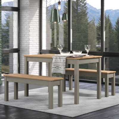 Core Products Corona Grey 150cm Rectangular Dining Table with 2 Grey ...