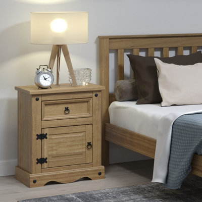 Core Products Premium Corona, 1 door, 1 drawer bedside cabinet antique wax finish