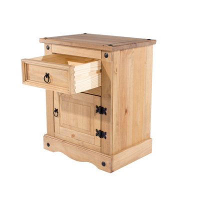 Core Products Premium Corona, 1 door, 1 drawer bedside cabinet antique wax finish
