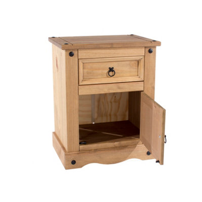 Core Products Premium Corona, 1 door, 1 drawer bedside cabinet antique wax finish