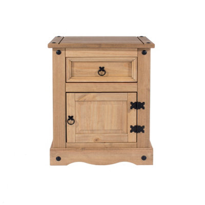 Core Products Premium Corona, 1 door, 1 drawer bedside cabinet antique wax finish