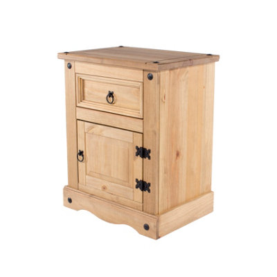 Core Products Premium Corona, 1 door, 1 drawer bedside cabinet antique wax finish