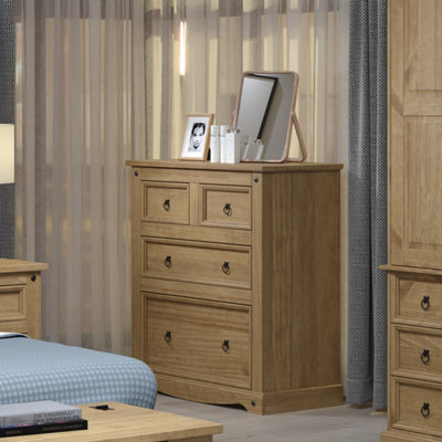 Core Products Premium Corona, 2+2 drawer chest of drawers, antique waxed pine