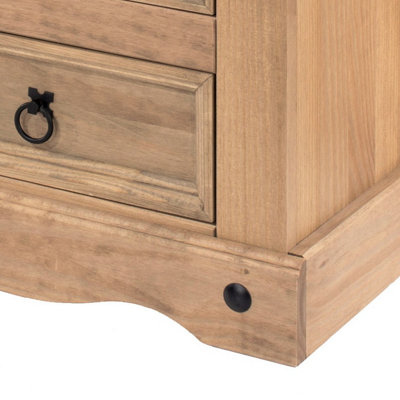Core Products, Premium Corona, 3 drawer bedside cabinet, antique waxed pine